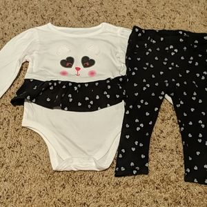 Panda bear baby girl outfit